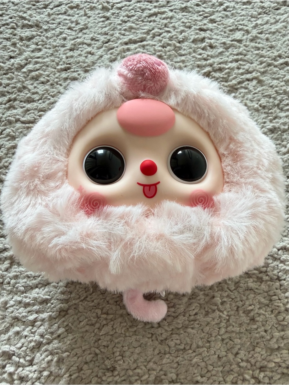 YUMO Fluffy Ball Pink Tongue‑out Plush Authentic